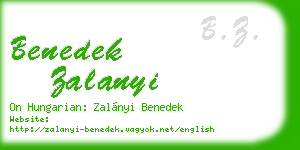 benedek zalanyi business card