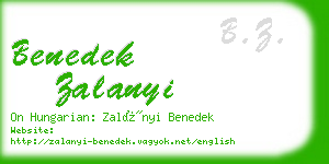 benedek zalanyi business card